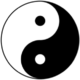 dessin Taiji Tu très connu sous l'appellation dessin du yin - yang. Un cercle dans lequel s'entrelace une forme simplifiée de poisson noir à droite (point en haut noire qui descend en formant un arc de cercle et en formant un second dans l'autre sens formant la tête de poisson si je peux dire. tout est noir). Au centre de la partie basse noire, un petit cercle blanc représentant le Yang dans le Yin ou symboliquement l'oeil du poisson. De l'autre côté la même forme blanche avec cette fois, "l'oeil noir du poisson". Ce dessin est aussi appelé dessin du grand retournement.